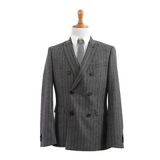 Hugo Boss Rusty/Win Brown Wool Striped Double Breasted Suit US 40R 