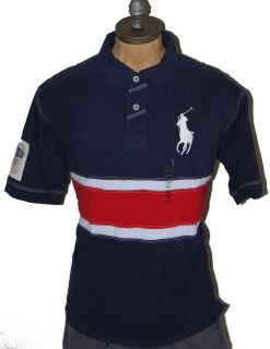 AUTH Polo Ralph Lauren Big And Tall Big Pony Navy Short Sleeve Polo 
