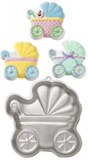 wilton baby buggy stroller cake pan shower party mold one