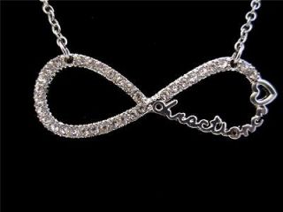   ONE DIRECTION 1D DIRECTIONER INFINITY CRYSTAL PENDANT CHAIN NECKLACE