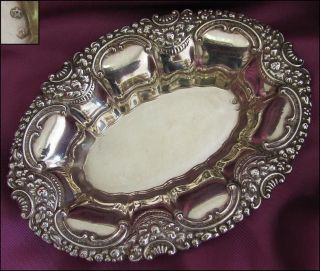 vintage spanish silver tabletop candy bowl marked from bulgaria time