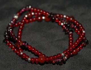   of Garnet Pomegranate Glass Sterling Silver Bracelets   RET   B1703