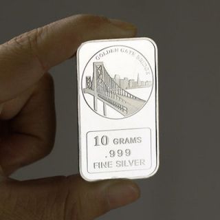 10 Grams .999 Fine Silver Art Bar / Golden Gate Bridge SB027