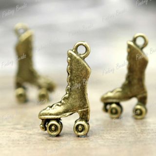 50pcs antique bronze rollerskate charm vintage ts0498 4 from china