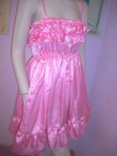 pretty pink ruffle satin sissy dress l time left $