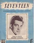 Seventeen by Frankie Vaughan Rare Vintage Piano Sheet M