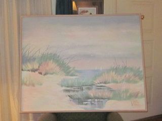 VERY NICE LARGE SEASCAPE/BEACH SCENE FRAMED OIL PAINTING BY LEE 