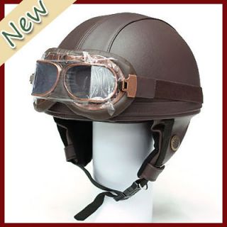 vintage motorcycle goggles helmet retro large brown from korea south
