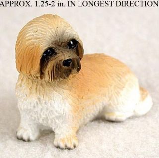 Lhasa Apso Mini Resin Dog Figurine Statue Hand Painted Brown Puppy Cut
