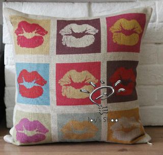 Novelty Sexy Lips pattern sofa cushion cover Home decorative throw 
