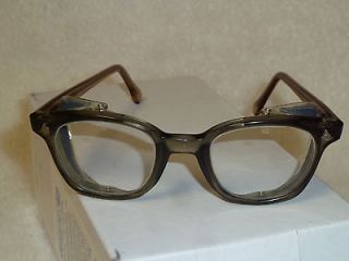 VINTAGE STEAMPUNK SAFETY GLASSES MOTORCYCLE GOGGLES HORN RIM AMERICAN 