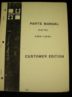 hyster forklift parts manual electric r30b r30ba time left $