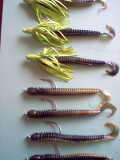   ,SWRIL,BAIT,LURES,Tackle,GRUB, 5 RING WORM,SKIRT,#4 Silver Hook,JIG