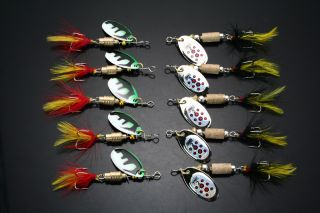 Newly listed 10pcs FISHING LURES SPINNER HOOKS BAITS 5.2g 7.4g