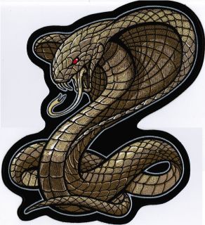 Cobra King Snake Reptile Awesome Large Embroidered Quality Biker BACK 