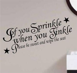 wall art quote sticker sprinkle bathroom toilet funny more options