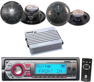 4X52W Sony Marine CD MP3 stereo Receiver AM/FM Radio +400 Watt Amp & 4 