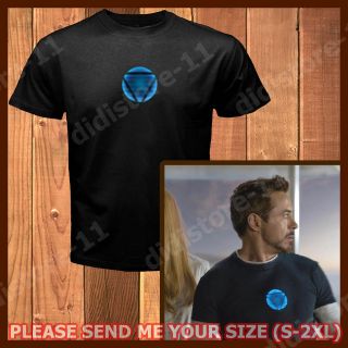 NEW The Avengers T Shirt Tony Stark Arc Reactor Iron Man 3 Tee S 2XL