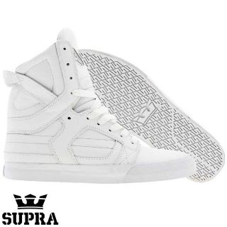 Supra Skytop II Mens High Skate Shoes in White Action Leather   Supra 