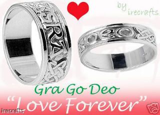 newly listed sterling silver gra go deo celtic band wedding rings set 