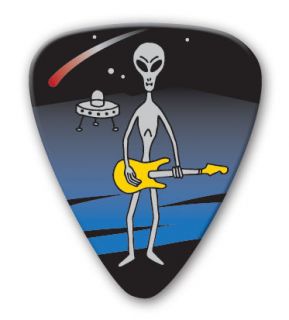 Alien with Guitar UFO / Blue 25 GUITAR PICKS   PIC7183   Free Shipping 