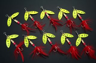 10pcs fishing lures spinner hook baits 3 8g from canada