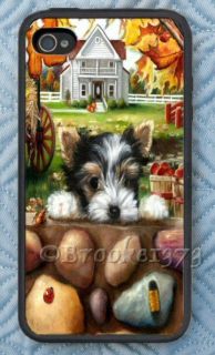   4S RUBBER CASE BIEWER TERRIER YORKIE phone COVER print painting