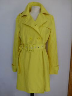 KENNETH COLE REACTION Womens Yellow Trench Coat Size S Rain Coat 