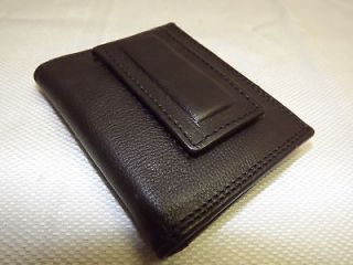 NEW LONDON STITCH BLACK LEATHER FRONT POCKET CREDIT CARD WALLET WITH 