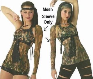 DANCE STORM Camouflage Long Mesh SLEEVE ONLY Dance Costume Child 
