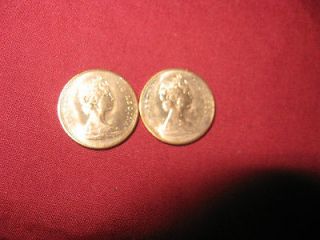 RARE 2 VARIETIES 1965 CANADA PENNY LARGE BEADS B5 AND SMALL BEADS B5