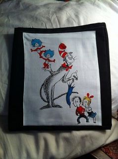 Remnant Fabric Dr Seuss Cat in the Hat Characters White Quilt Sq 11 1 