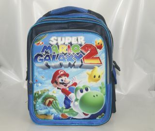 16 Super Mario Bros Galaxy 2 YOSHI green Backpack School Book Bag 