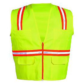 New Multi Pocket Yellow Safety Vest surveyor style V4122 Size Large
