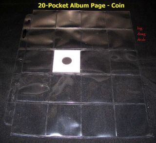10) BCW 20 pocket ALBUM PAGE for COIN Collection Collecting   FREE 