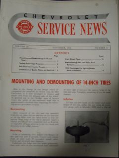 nov 1956 chevrolet service news mounting 14 inch tires time