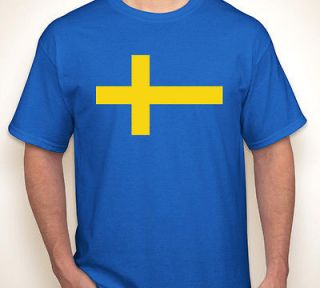 SWEDEN FLAG Swedish/Swede pride team country retro blue jersey/T shirt 