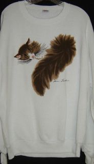 New Beautiful Maine Coon Sleeping Cat Sweatshirt Ladies Shirt size S L 