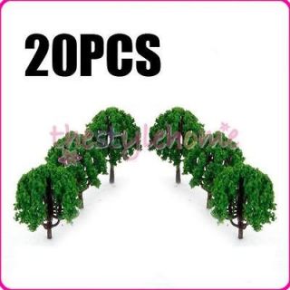 20pcs N HO Scale Model Trees Building Park Street Scenery Layout