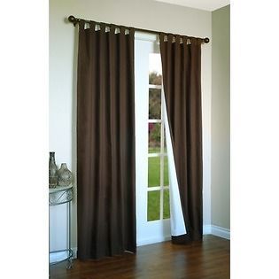 new thermal insulated tab top black out drapes 80x95 chocolate
