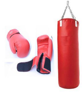 Pro Punching Bag with Chains & Pro Boxing Gloves Punching Bag Boxing 