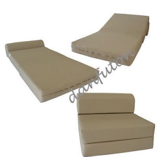   Sleeper Chair Folding Foam Bed Sofa Couch Foam Beds 32W x 70L Tan
