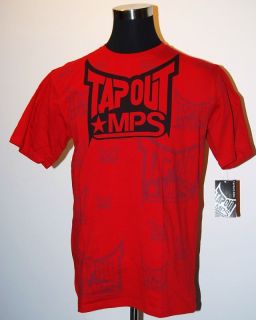 tapout mps s s logo tee red blk xl msrp