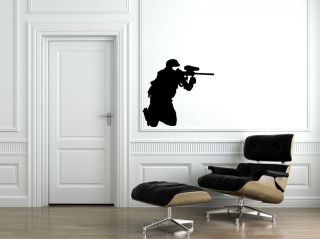 Paint Ball Masked Player in Target Sight Action Vinyl Wall Decal 