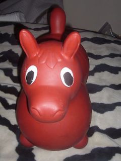 RARE Red Horse Childs Inflatable Hupf Pferd Jumping Horse Hopper Ride 
