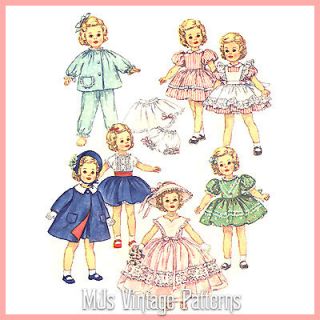 Vtg 1950s Doll Clothes Pattern 17 Shirley Temple Long Dress, Formal 