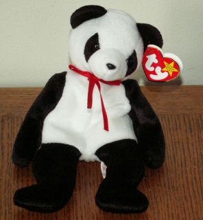 NEW TY RETIRED 1997 FORTUNE PANDA PLUSH BEANIE BABIES COLLECTION