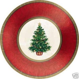 classic christmas tree metallic party dinner plates time left