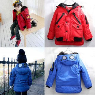 Funky Boys Goggle Warm Winter Coat Blue Red kids childeren clothing 