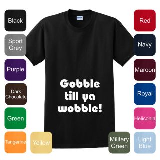 Gobble Til You Wobble T Shirt Thanksgiving Pregnant Maternity Baby 